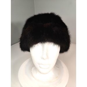 Vintage Black Mink Hat Excellent Condition from Canada 22.75"